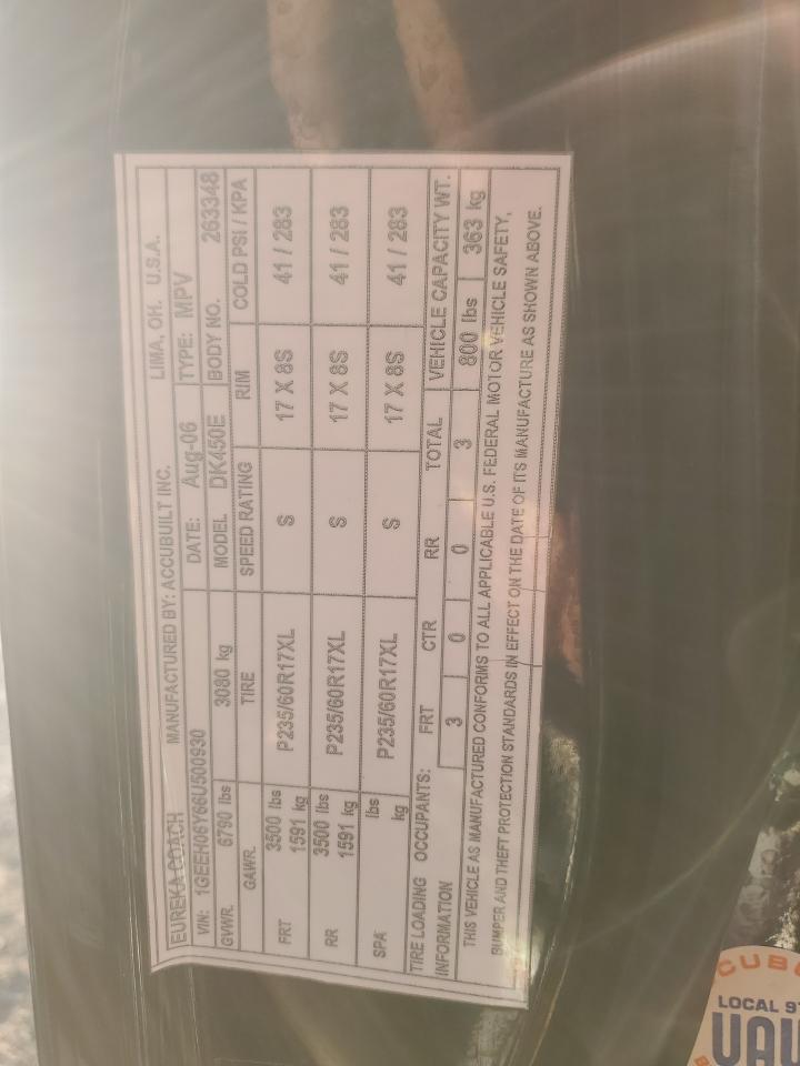 2006 Cadillac Commercial Chassis VIN: 1GEEH06Y66U500930 Lot: 81100675