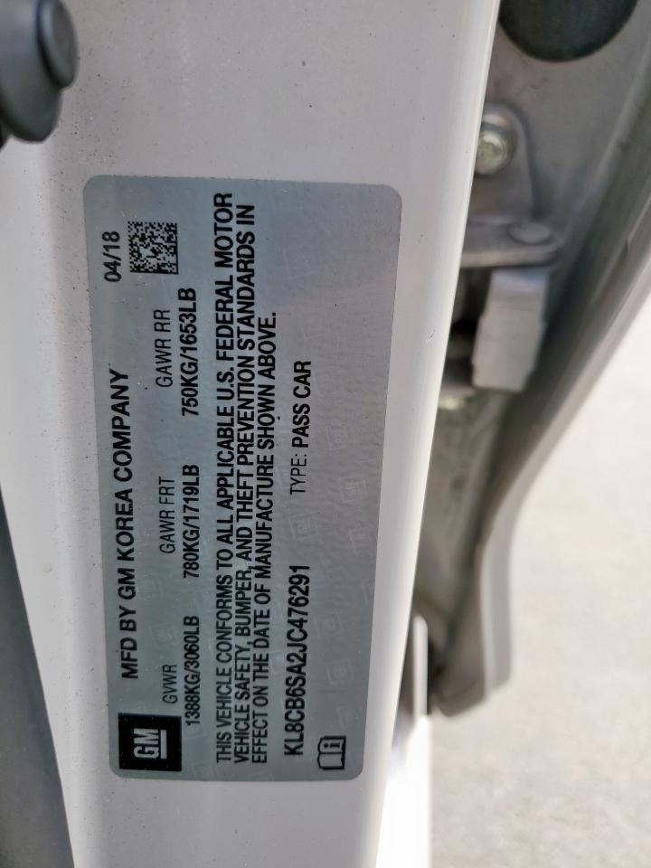 2018 Chevrolet Spark Ls VIN: KL8CB6SA2JC476291 Lot: 81459645