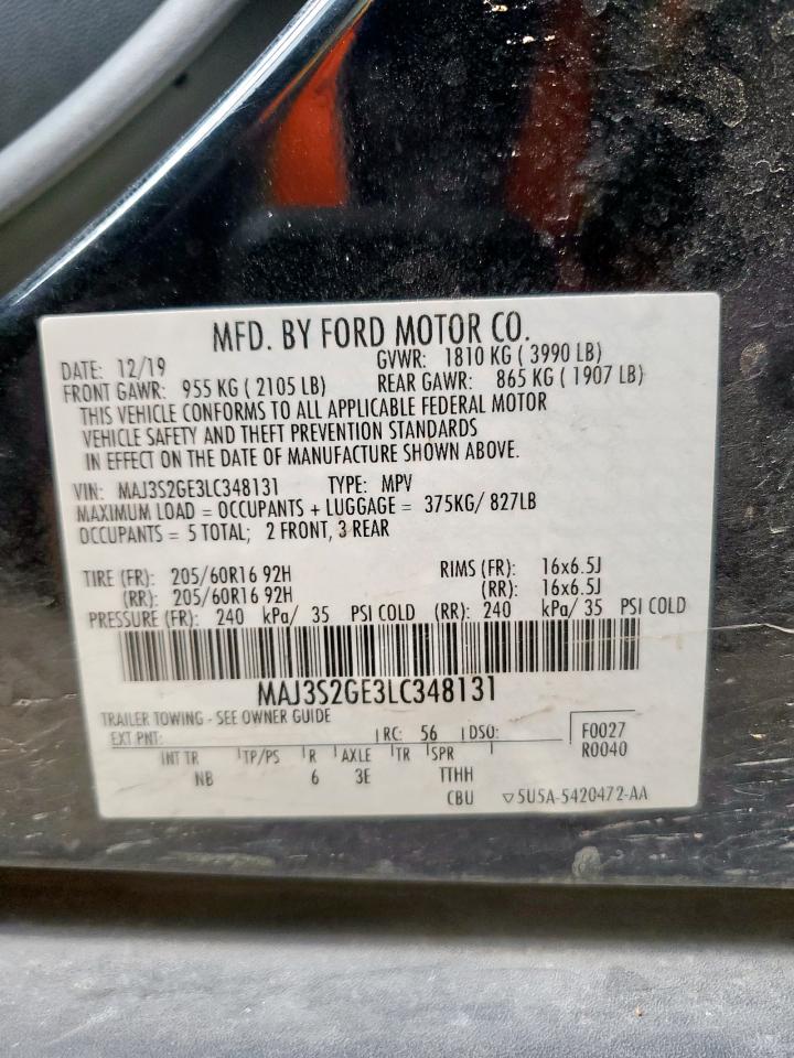 2020 Ford Ecosport Se VIN: MAJ3S2GE3LC348131 Lot: 71718785