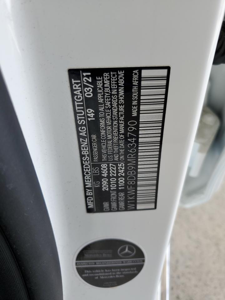 2021 Mercedes-Benz C 300 VIN: W1KWF8DB9MR634790 Lot: 71182085