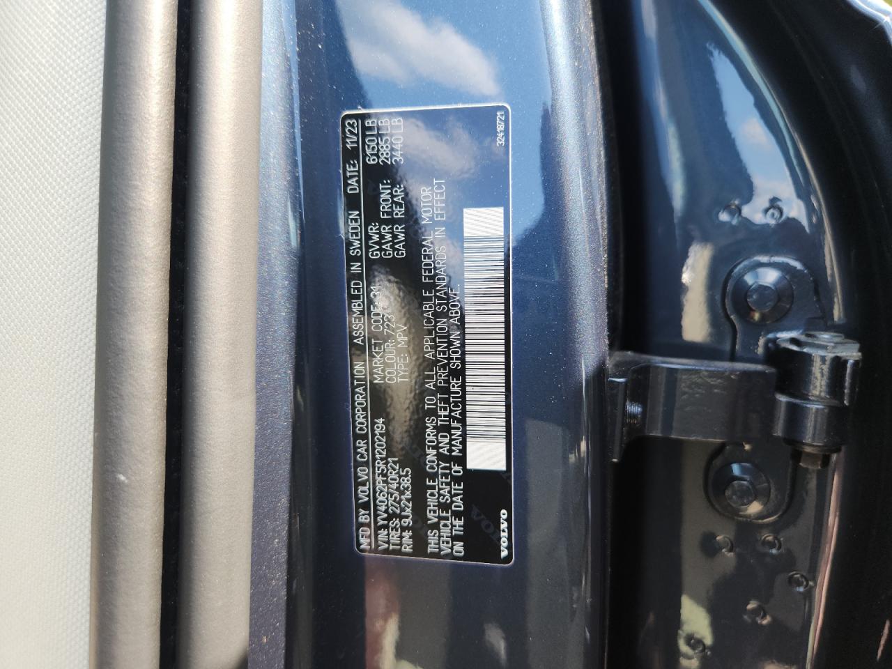 2024 Volvo Xc90 Ultimate VIN: YV4062PF5R1202194 Lot: 81600935