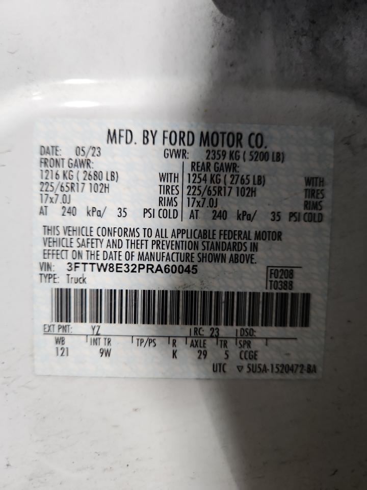 2023 Ford Maverick Xl VIN: 3FTTW8E32PRA60045 Lot: 70813775