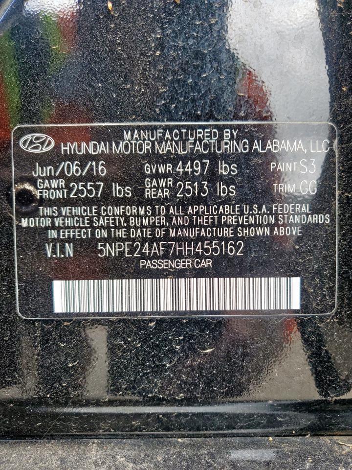 2017 Hyundai Sonata Se VIN: 5NPE24AF7HH455162 Lot: 84019605