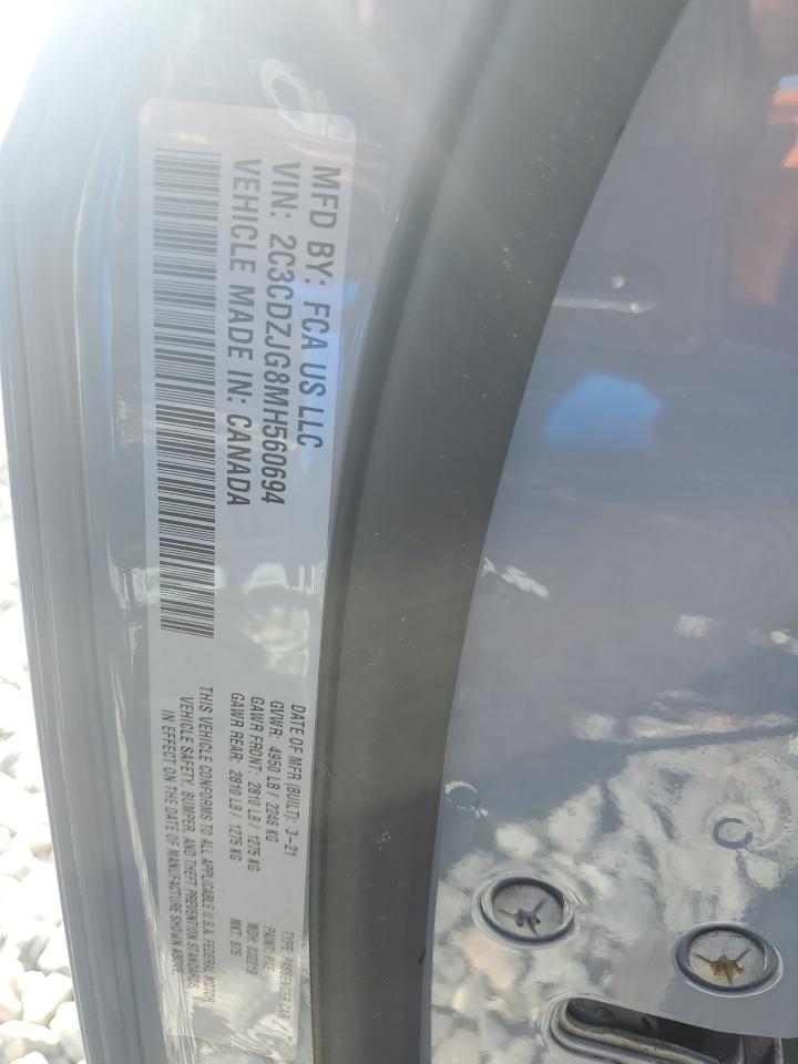 2021 Dodge Challenger Gt VIN: 2C3CDZJG8MH560694 Lot: 71526825