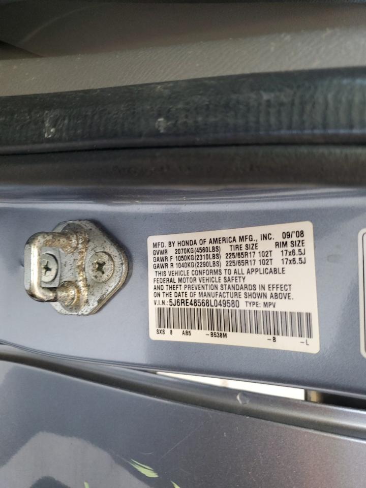 2008 Honda Cr-V Ex VIN: 5J6RE48568L049580 Lot: 81704495