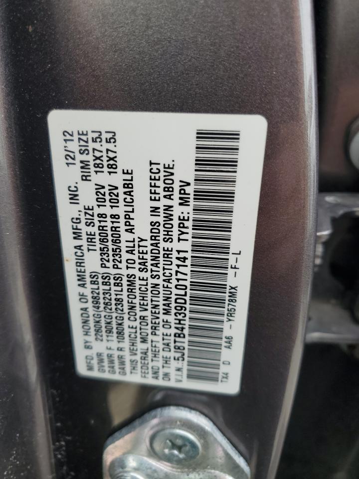 2013 Acura Rdx VIN: 5J8TB4H39DL017141 Lot: 84233385