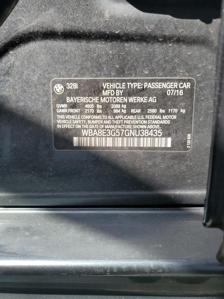 2016 BMW 328 Xi Sulev VIN: WBA8E3G57GNU38435 Lot: 70808505
