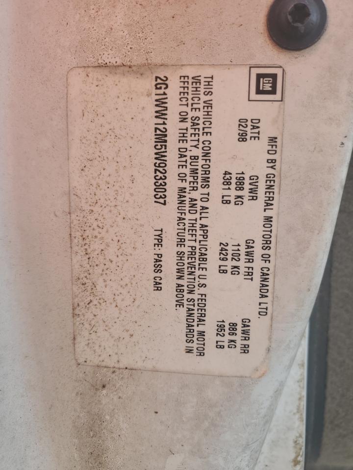 1998 Chevrolet Monte Carlo Ls VIN: 2G1WW12M5W9233037 Lot: 81120655