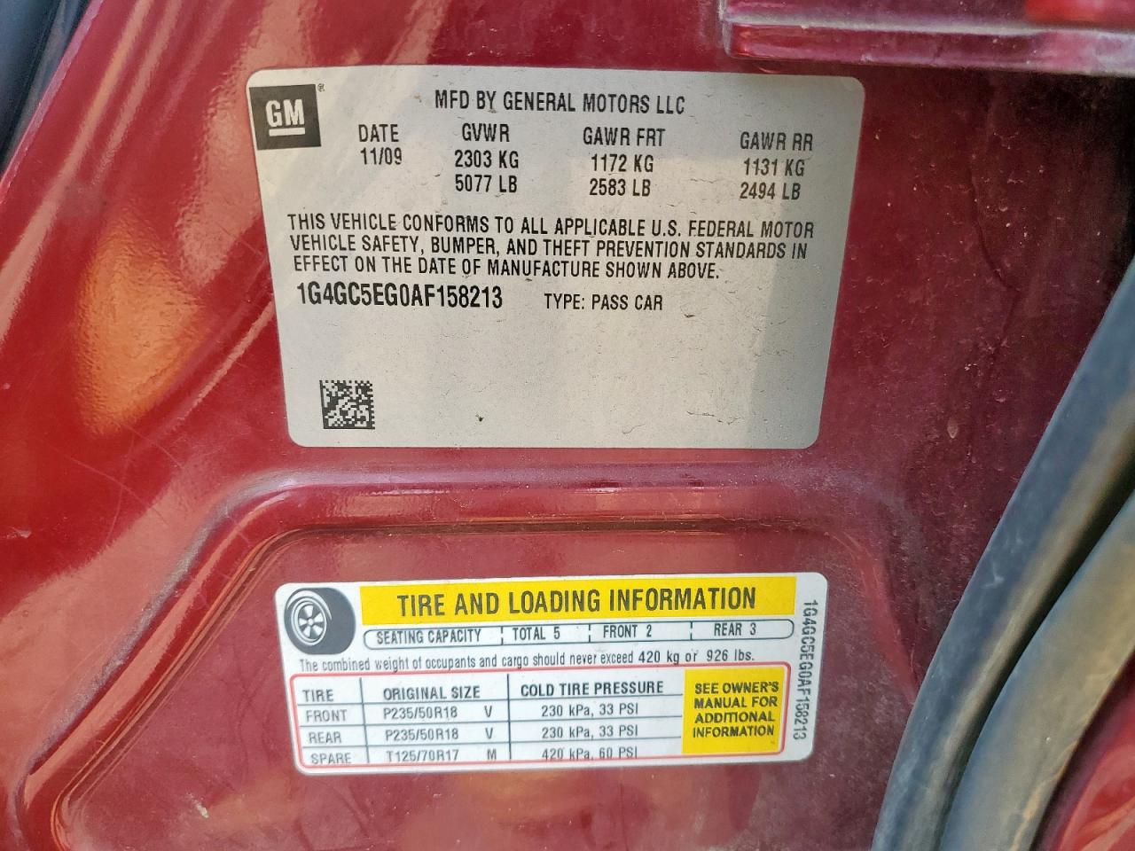 2010 Buick Lacrosse Cxl VIN: 1G4GC5EG0AF158213 Lot: 71271735