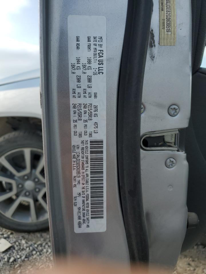 2016 Jeep Compass Latitude VIN: 1C4NJDEB2GD639519 Lot: 70659175