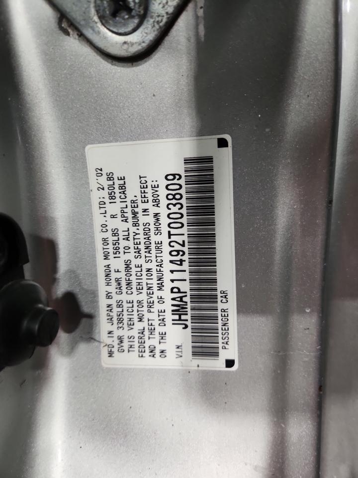 2002 Honda S2000 VIN: JHMAP11492T003809 Lot: 71693405