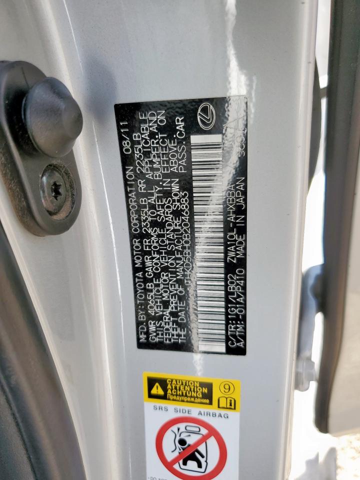 2011 Lexus Ct 200 VIN: JTHKD5BH0B2046883 Lot: 81297365