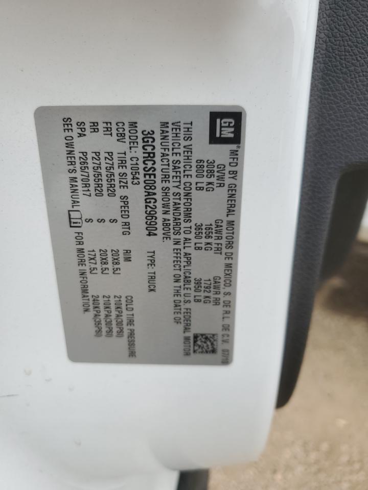 2010 Chevrolet Silverado C1500 Lt VIN: 3GCRCSE08AG296904 Lot: 81570965