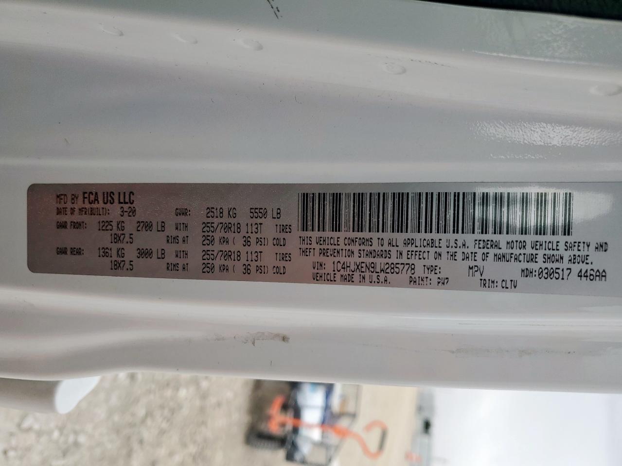 2020 Jeep Wrangler Unlimited Sahara VIN: 1C4HJXEN9LW285778 Lot: 83855245