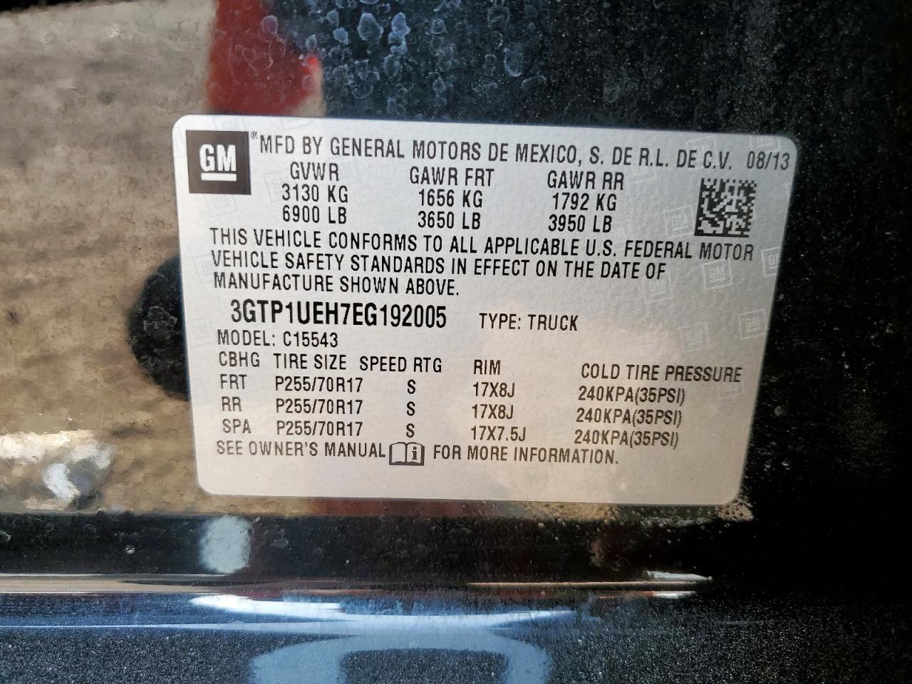 2014 GMC Sierra C1500 Sle VIN: 3GTP1UEH7EG192005 Lot: 81128025