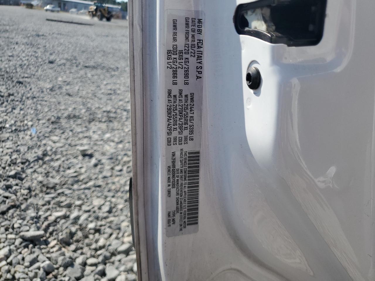 2022 Ram Promaster City Tradesman VIN: ZFBHRFAB8N6Y10818 Lot: 82111605