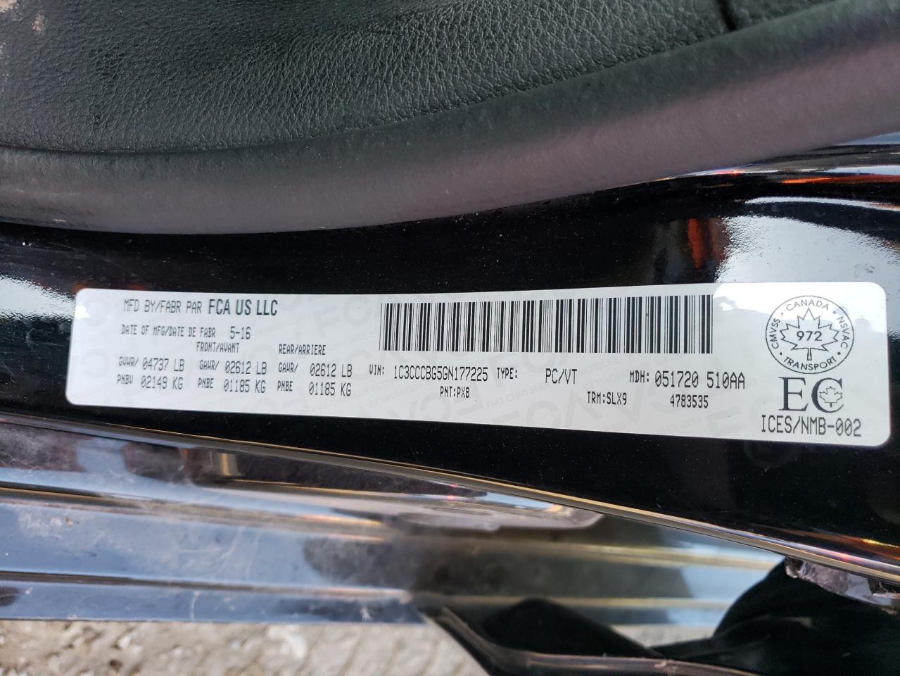 2016 Chrysler 200 S VIN: 1C3CCCBG5GN177225 Lot: 70785975