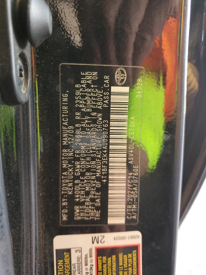 2010 Toyota Camry Base VIN: 4T1BF3EK4AU090763 Lot: 71112215