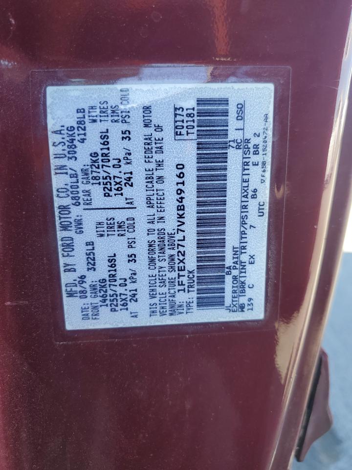 1997 Ford F250 VIN: 1FTEX27L7VKB49160 Lot: 80954325