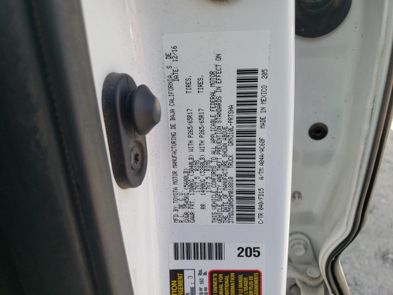 2017 Toyota Tacoma Double Cab VIN: 3TMDZ5BN5HM018810 Lot: 72079975