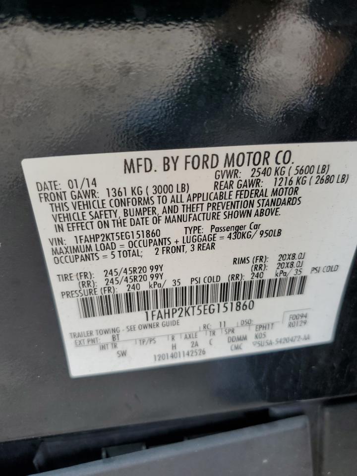 2014 Ford Taurus Sho VIN: 1FAHP2KT5EG151860 Lot: 81736955