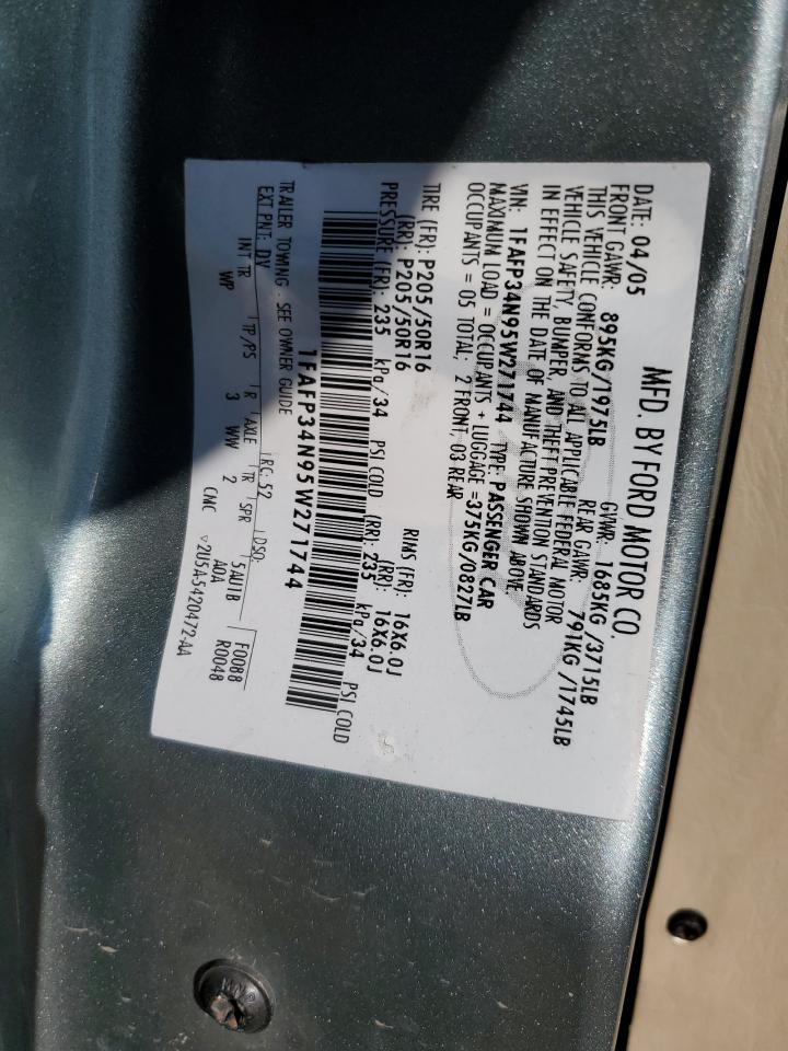 2005 Ford Focus VIN: 1FAFP34N95W271744 Lot: 81314275