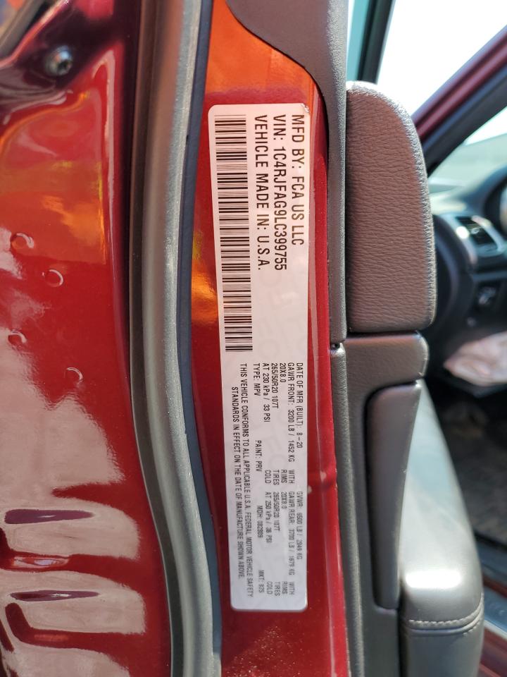2020 Jeep Grand Cherokee Laredo VIN: 1C4RJFAG9LC399755 Lot: 71588045