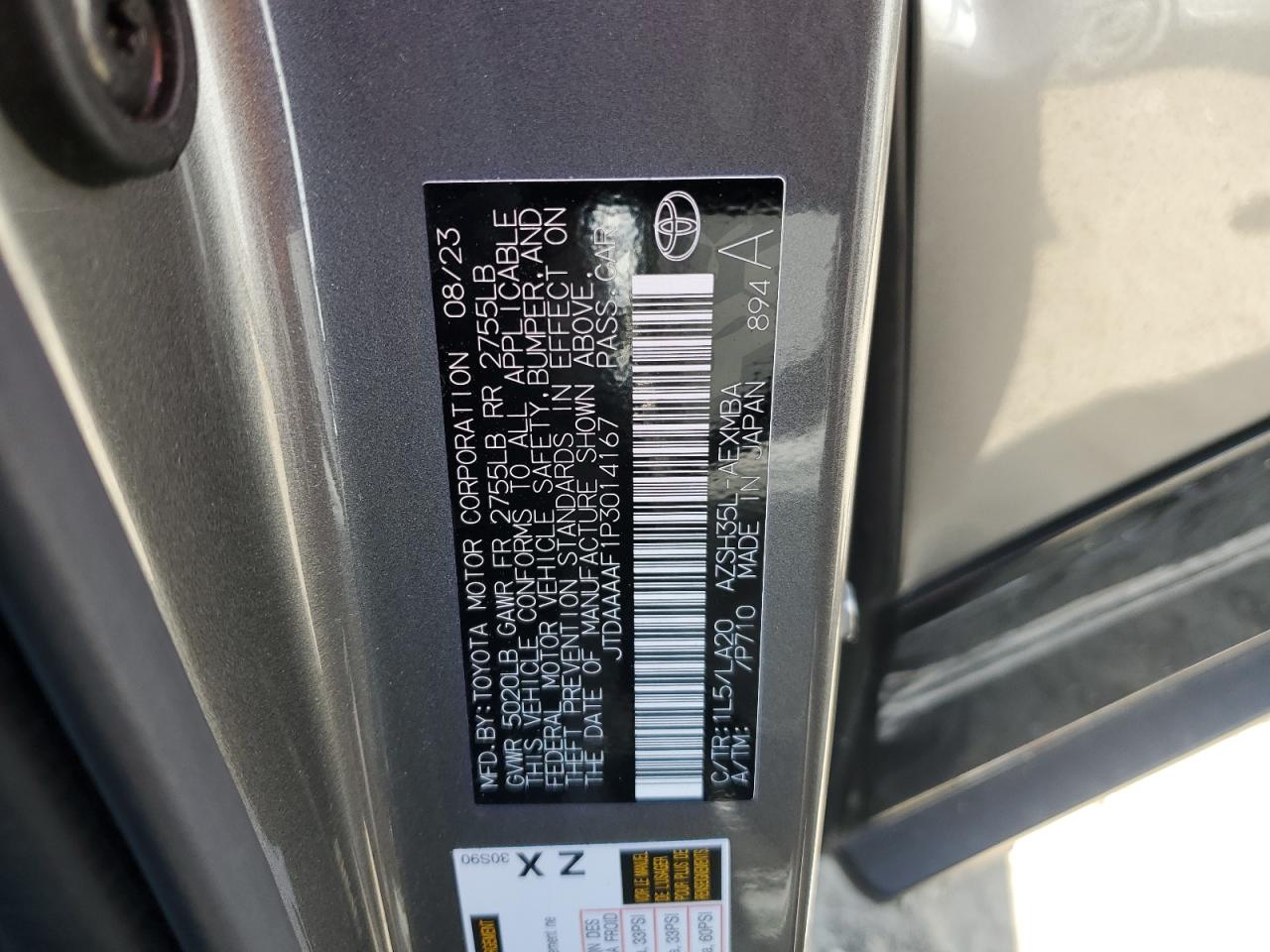 2023 Toyota Crown Xle VIN: JTDAAAAF1P3014167 Lot: 84210065