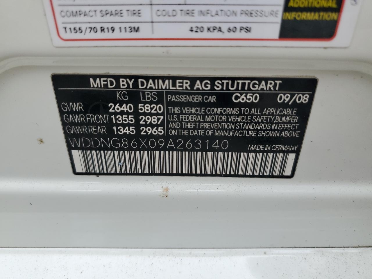 2009 Mercedes-Benz S 550 4Matic VIN: WDDNG86X09A263140 Lot: 81526295