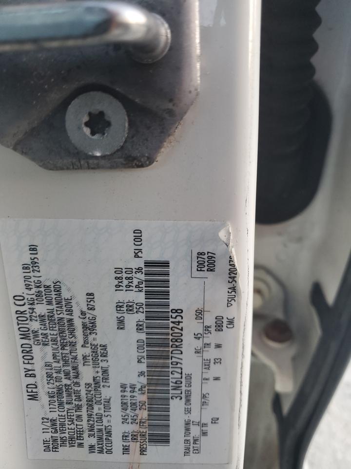 2013 Lincoln Mkz VIN: 3LN6L2J97DR802458 Lot: 71564475