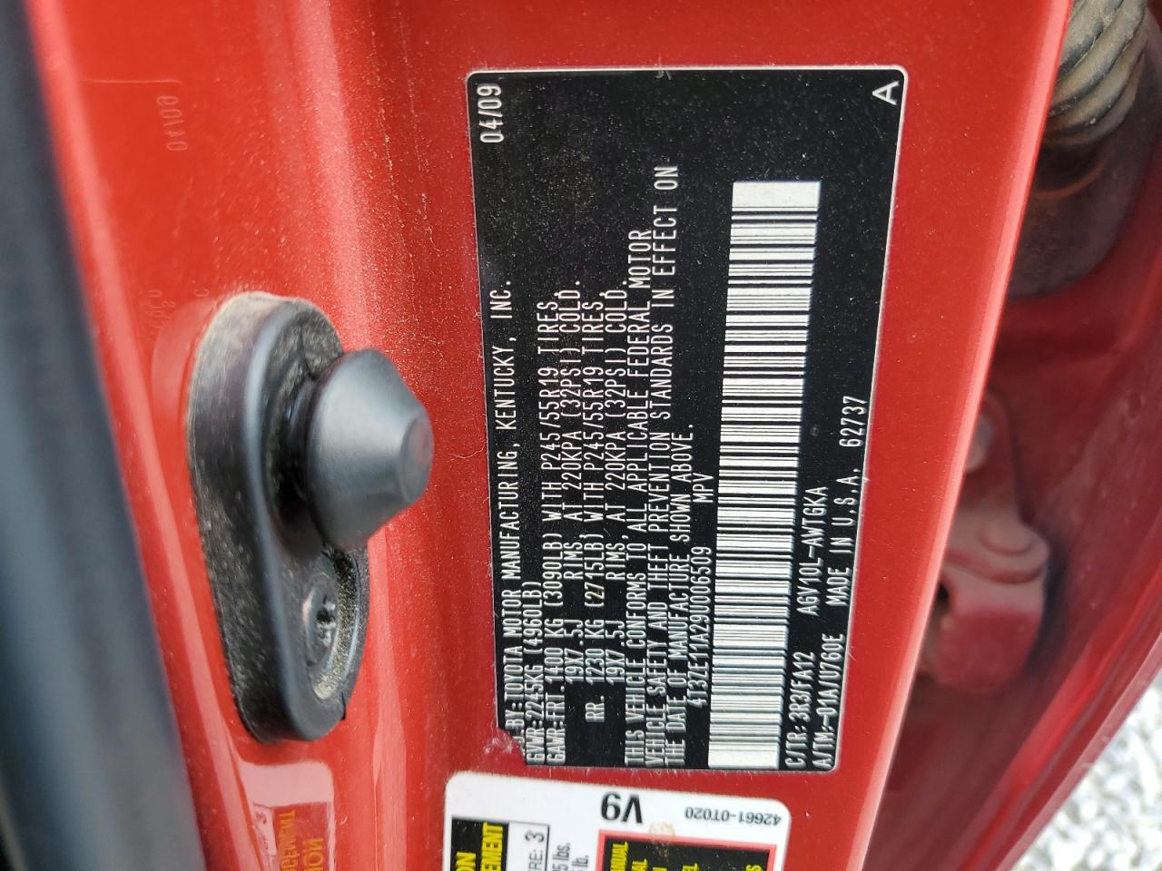 2009 Toyota Venza VIN: 4T3ZE11A29U006509 Lot: 81741605