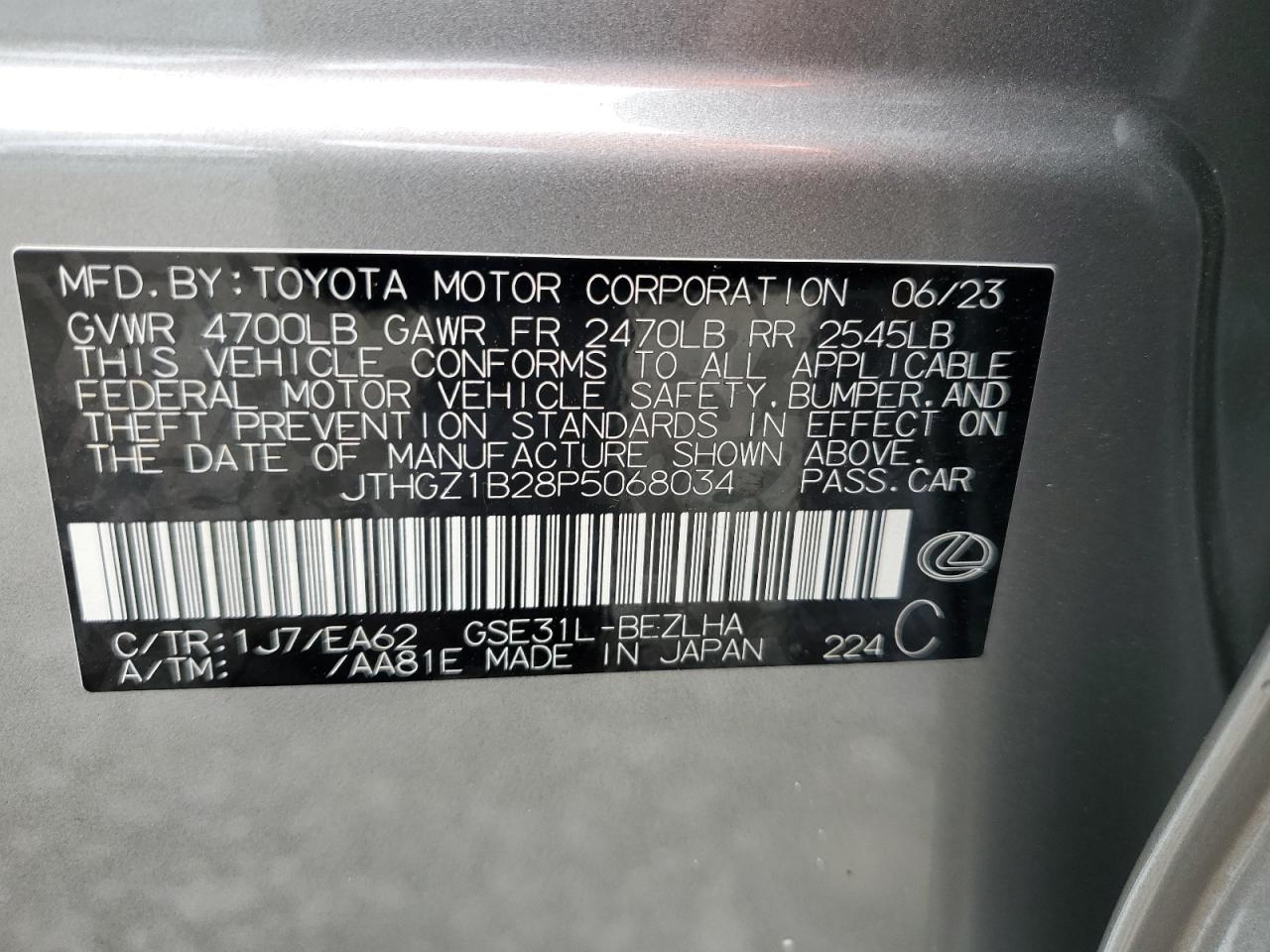 2023 Lexus Is 350 F Sport Design VIN: JTHGZ1B28P5068034 Lot: 84779115