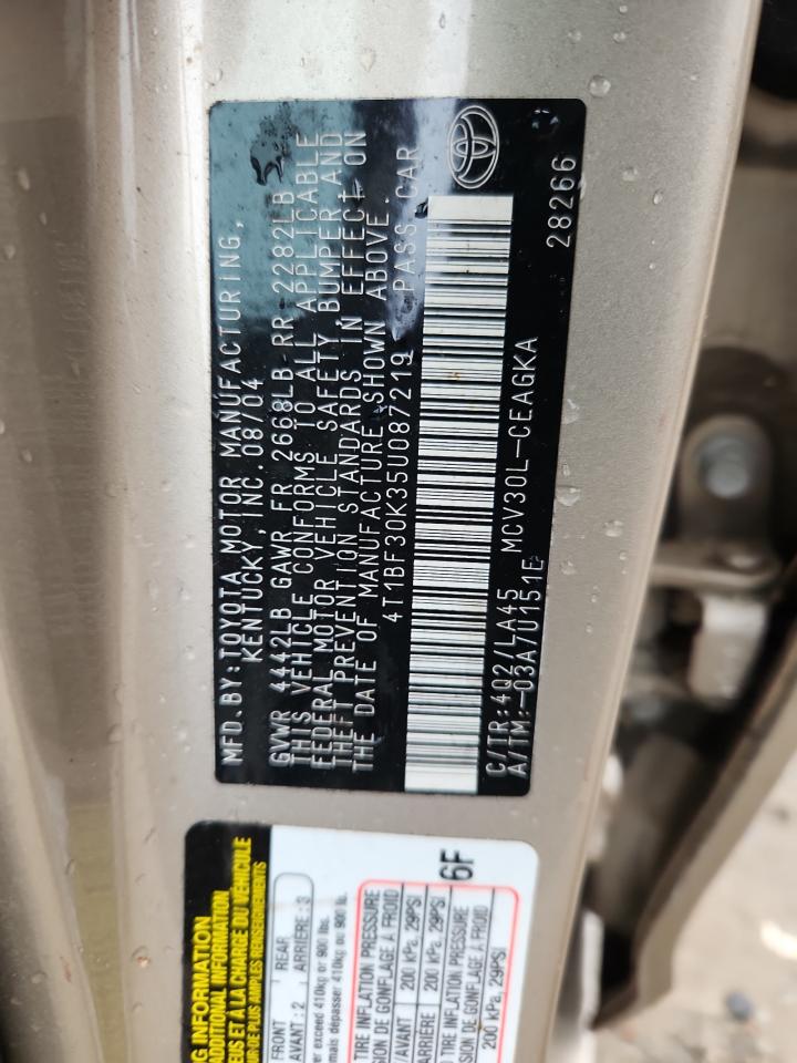 2005 Toyota Camry Le VIN: 4T1BF30K35U087219 Lot: 84420425