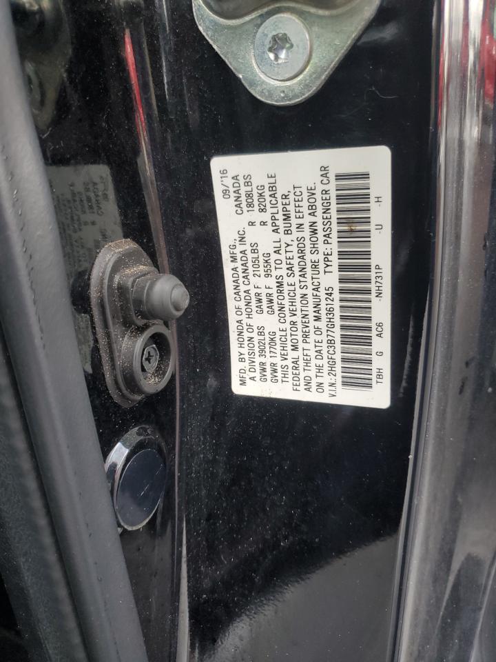 2016 Honda Civic Exl VIN: 2HGFC3B77GH361245 Lot: 84296525