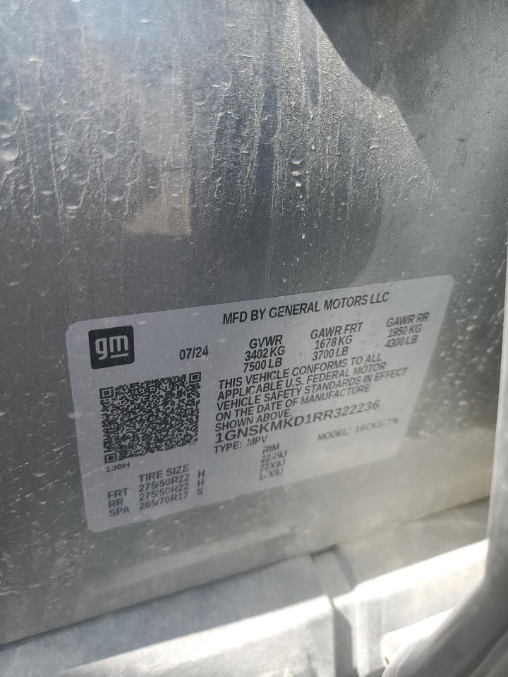 2024 Chevrolet Tahoe K1500 Ls VIN: 1GNSKMKD1RR322236 Lot: 80328985