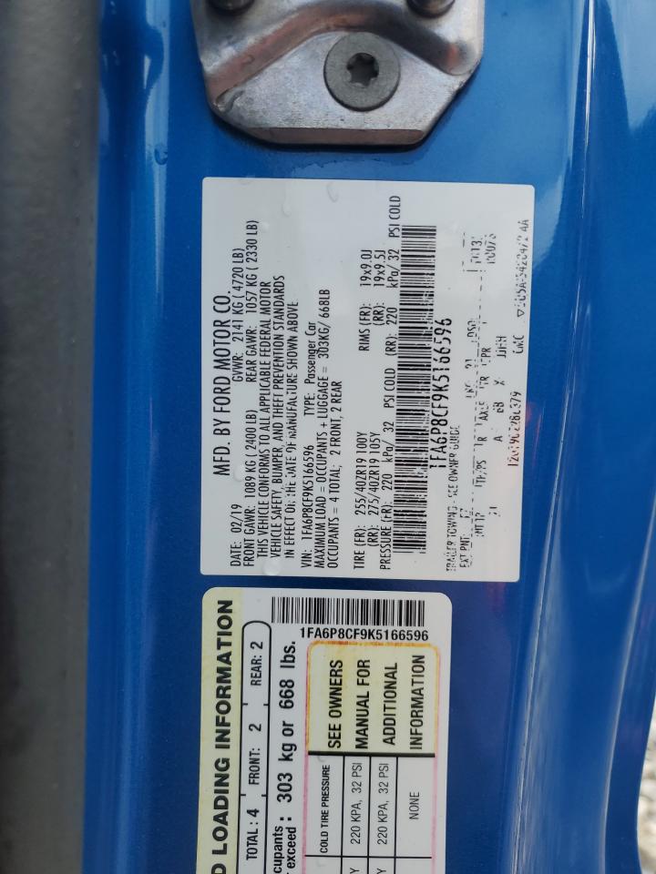 2019 Ford Mustang Gt VIN: 1FA6P8CF9K5166596 Lot: 83820485