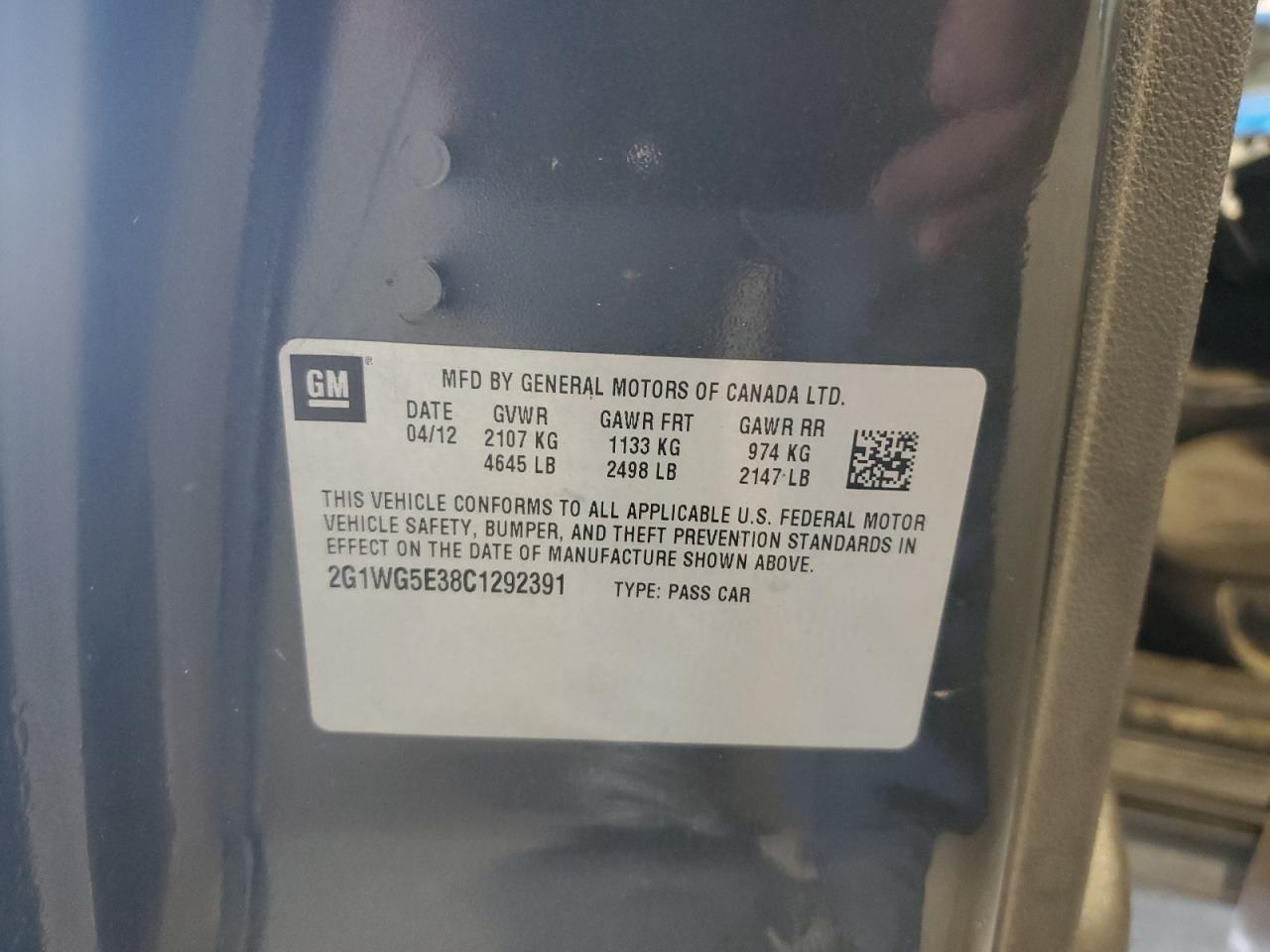 2012 Chevrolet Impala Lt VIN: 2G1WG5E38C1292391 Lot: 80725085