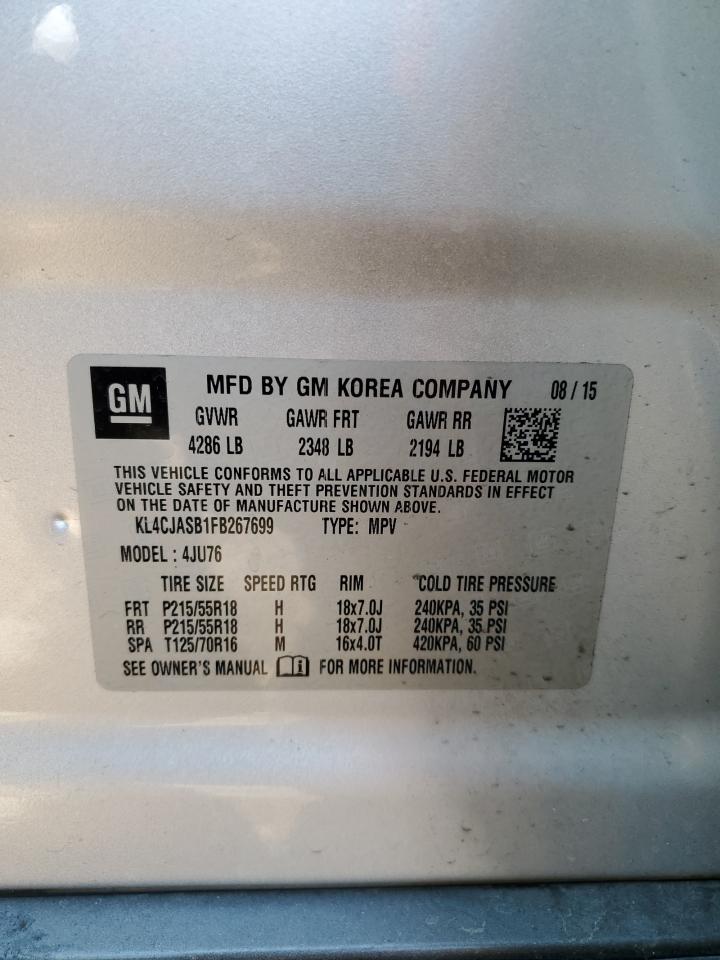 2015 Buick Encore VIN: KL4CJASB1FB267699 Lot: 80178705