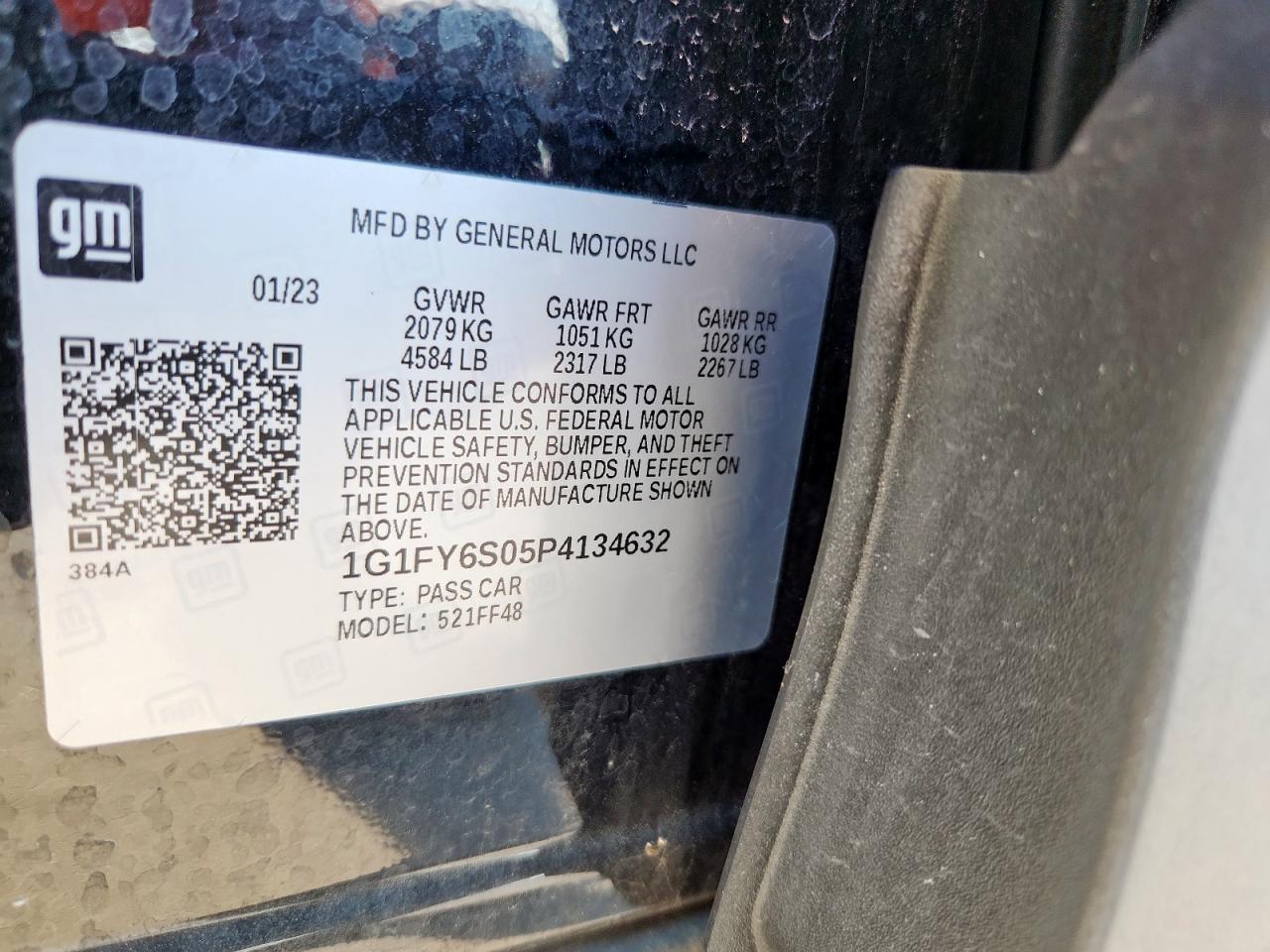 2023 Chevrolet Bolt Euv Lt VIN: 1G1FY6S05P4134632 Lot: 81050295