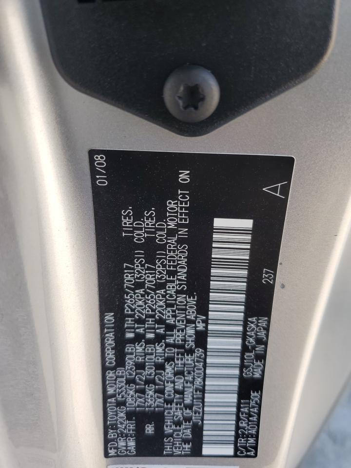 2008 Toyota Fj Cruiser VIN: JTEZU11F78K004739 Lot: 81147445