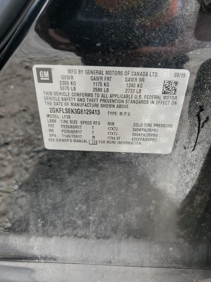 2016 GMC Terrain Sle VIN: 2GKFLSEK3G6129413 Lot: 81764345