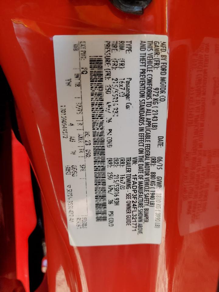 2015 Ford Focus Se VIN: 1FADP3F24FL321771 Lot: 84576665