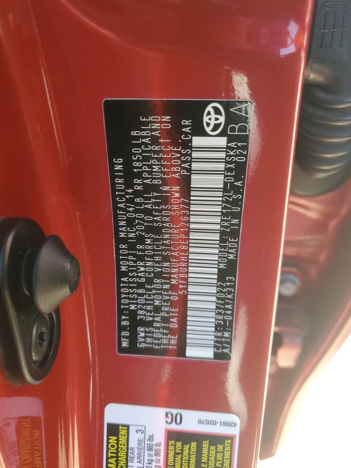 2014 Toyota Corolla L VIN: 5YFBURHE8EP126377 Lot: 80482465