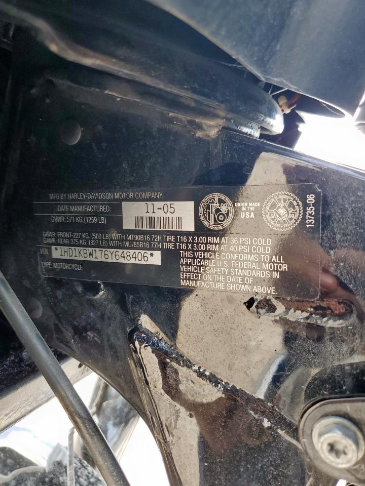 2006 Harley-Davidson Flhxi VIN: 1HD1KBW176Y648406 Lot: 71054995