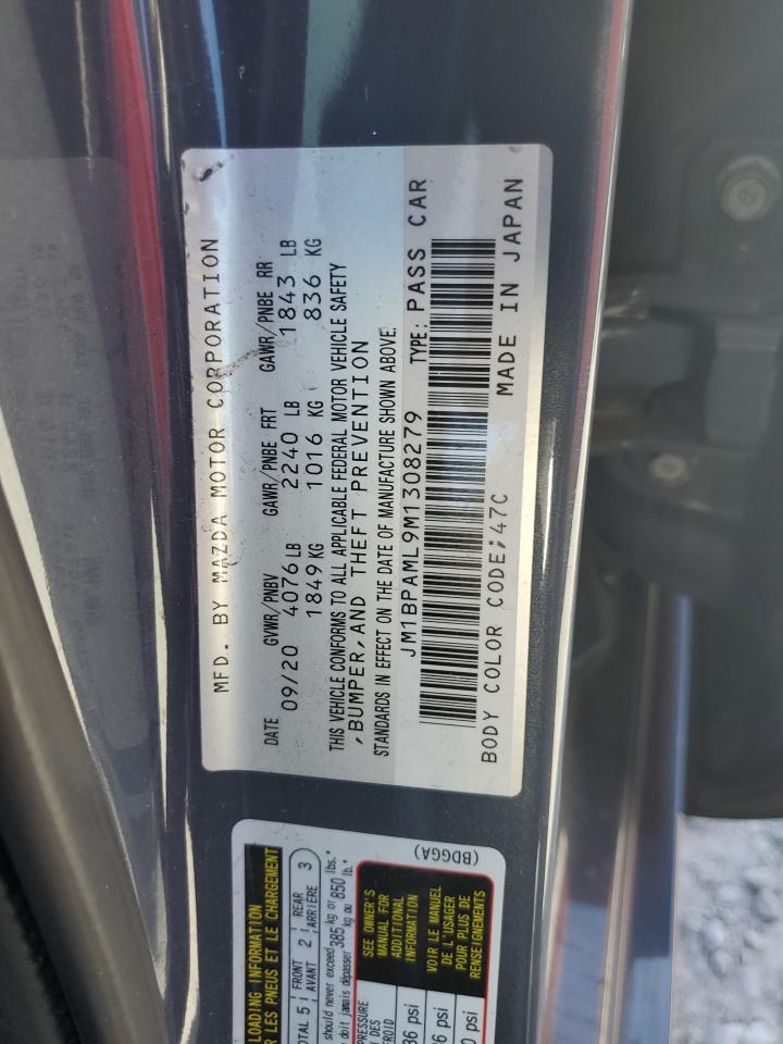 2021 Mazda 3 Premium VIN: JM1BPAML9M1308279 Lot: 81870395