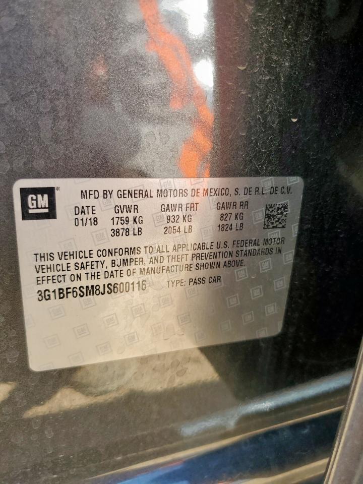 2018 Chevrolet Cruze Premier VIN: 3G1BF6SM8JS600116 Lot: 70561595