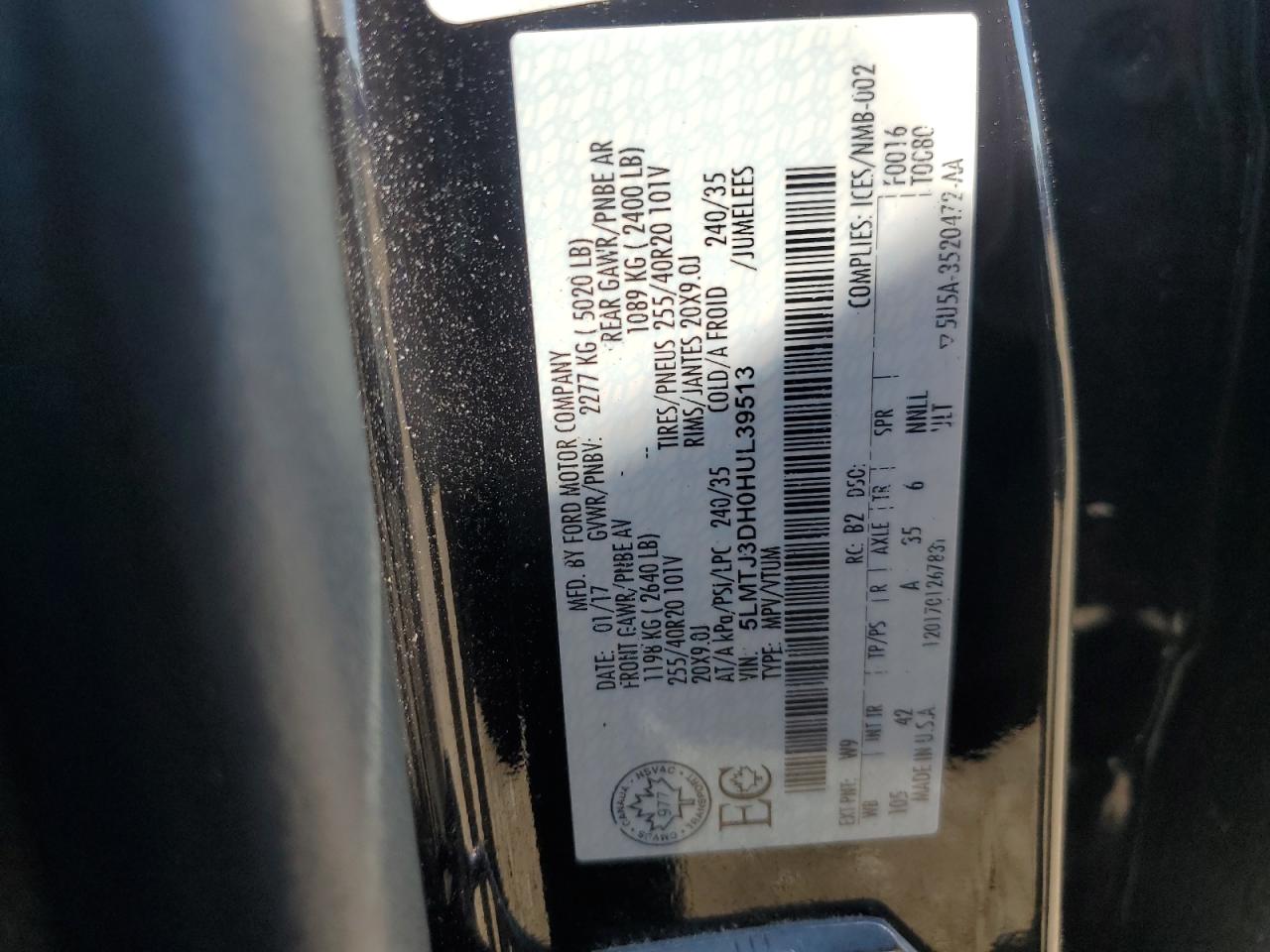 2017 Lincoln Mkc Reserve VIN: 5LMTJ3DH0HUL39513 Lot: 83807765