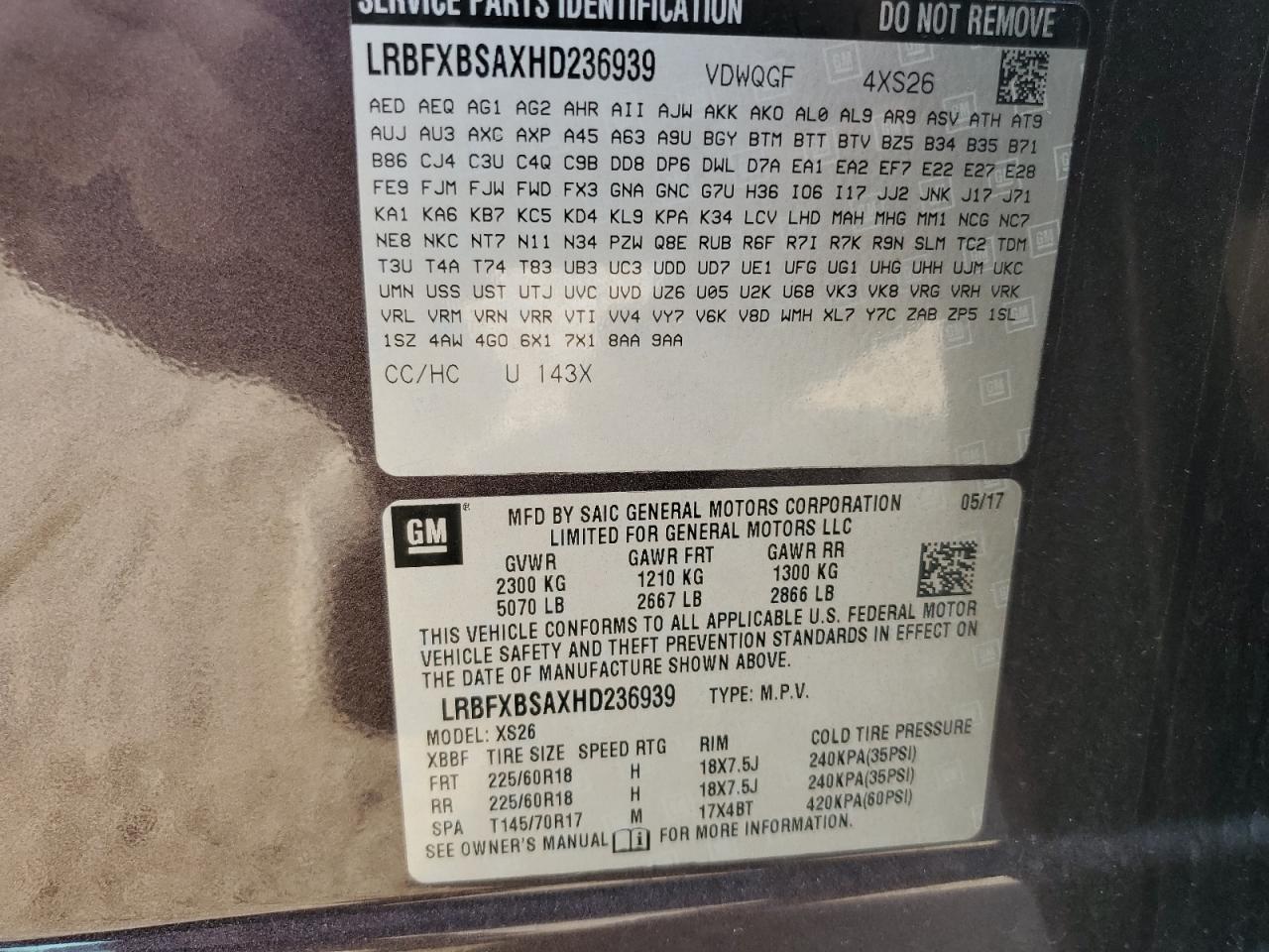 2017 Buick Envision Essence VIN: LRBFXBSAXHD236939 Lot: 81237875