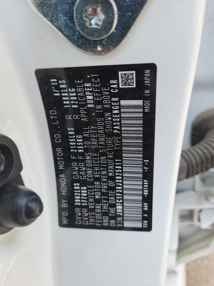 2018 Honda Civic Ex VIN: JHMFC1F36JX025811 Lot: 84287585