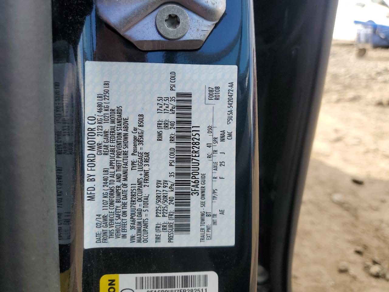 2014 Ford Fusion S Hybrid VIN: 3FA6P0UU7ER282511 Lot: 71841245